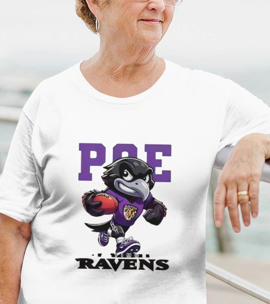 Poe Baltimore Ravens Mascot Football Character T-Shirt