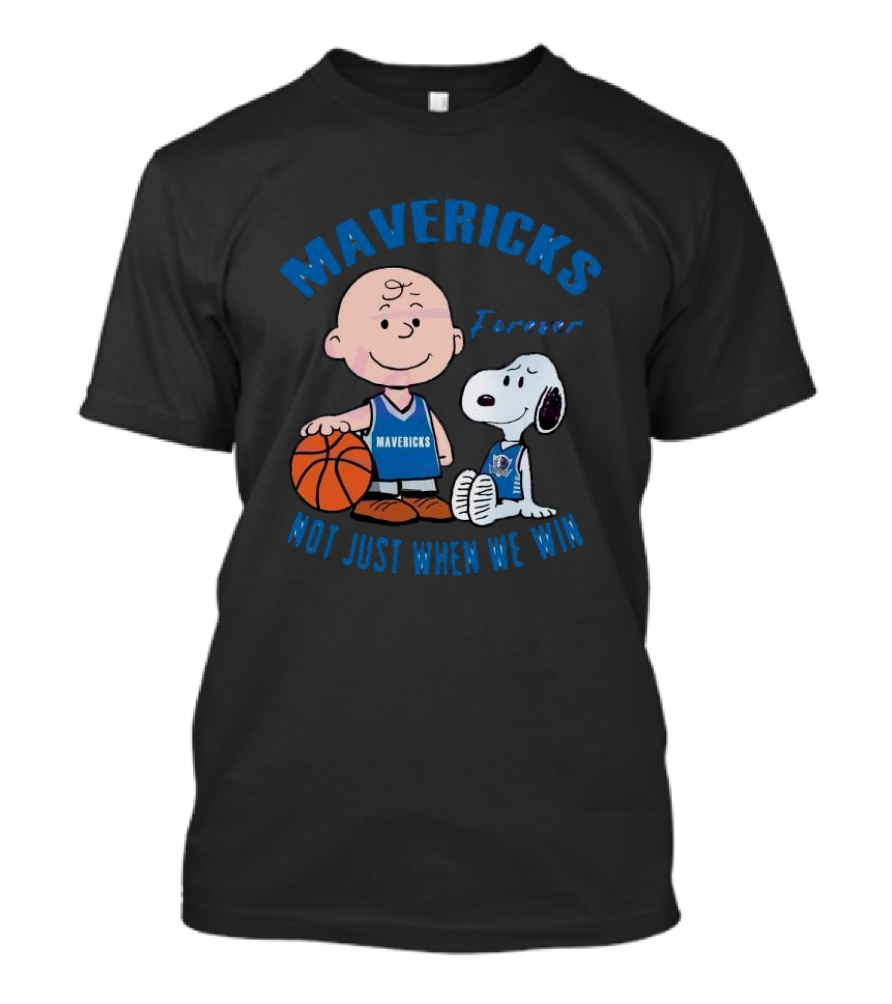Mavericks Forever Snoopy And Charlie Brown Not Just When We Win T-Shirt
