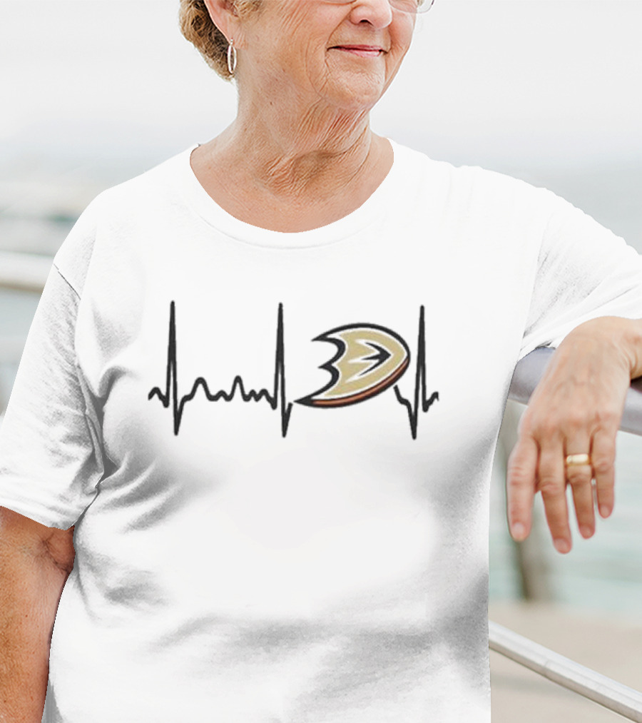 Anaheim Ducks Heartbeat Logo Hockey T-Shirt
