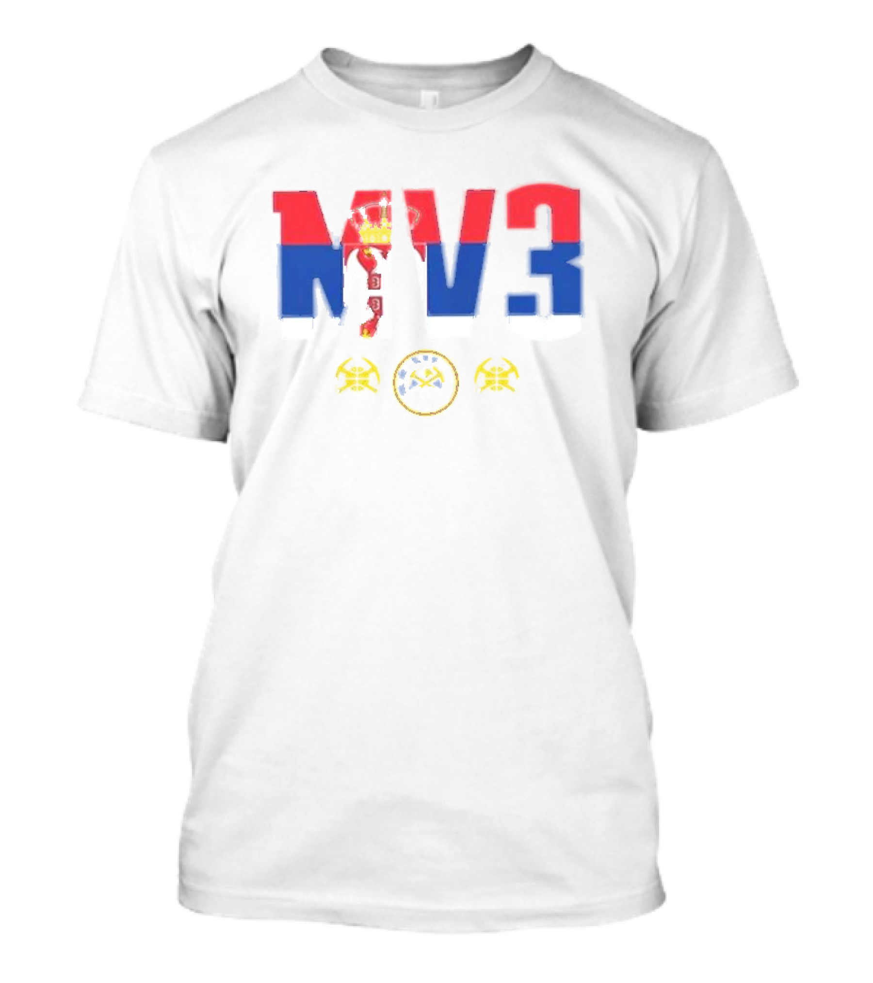 Denver Nuggets MV3 Serbian Flag Icons T-Shirt