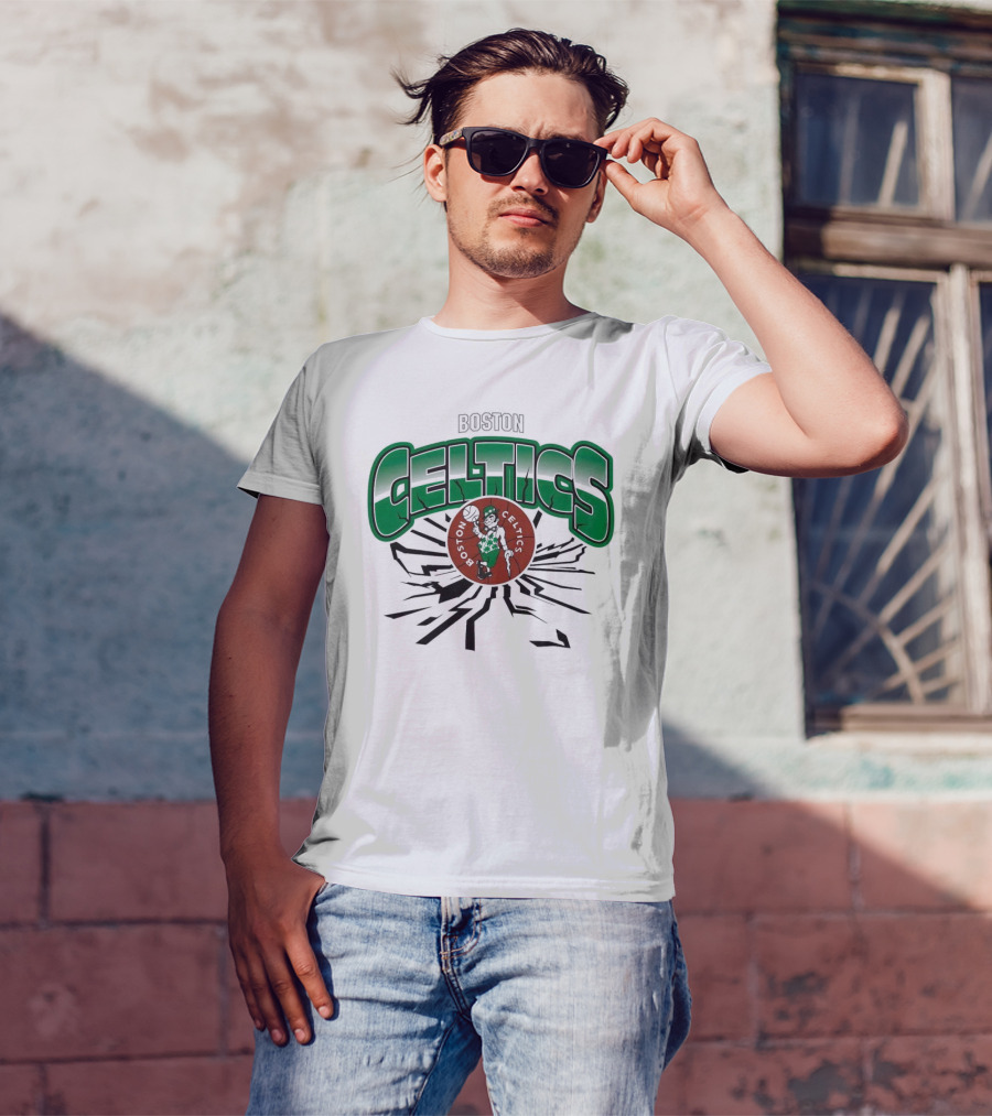 Boston Celtics Basketball NBA Power Earthquake T-Shirt