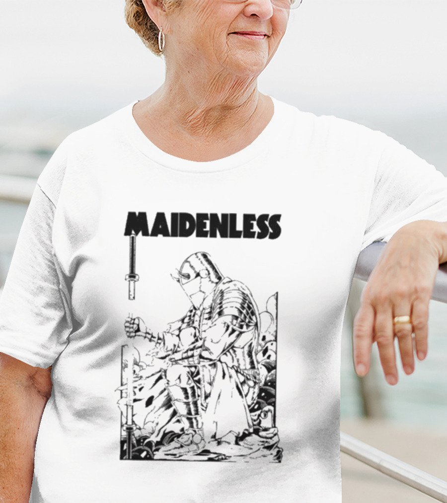 Maidenless Vintage Knight Artwork In Monochrome T-Shirt