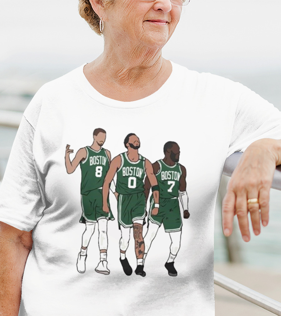 Bri Marie D Kristaps Porzingis Jayson Tatum Jaylen Brown Big 3 Boston Celtics T-Shirt