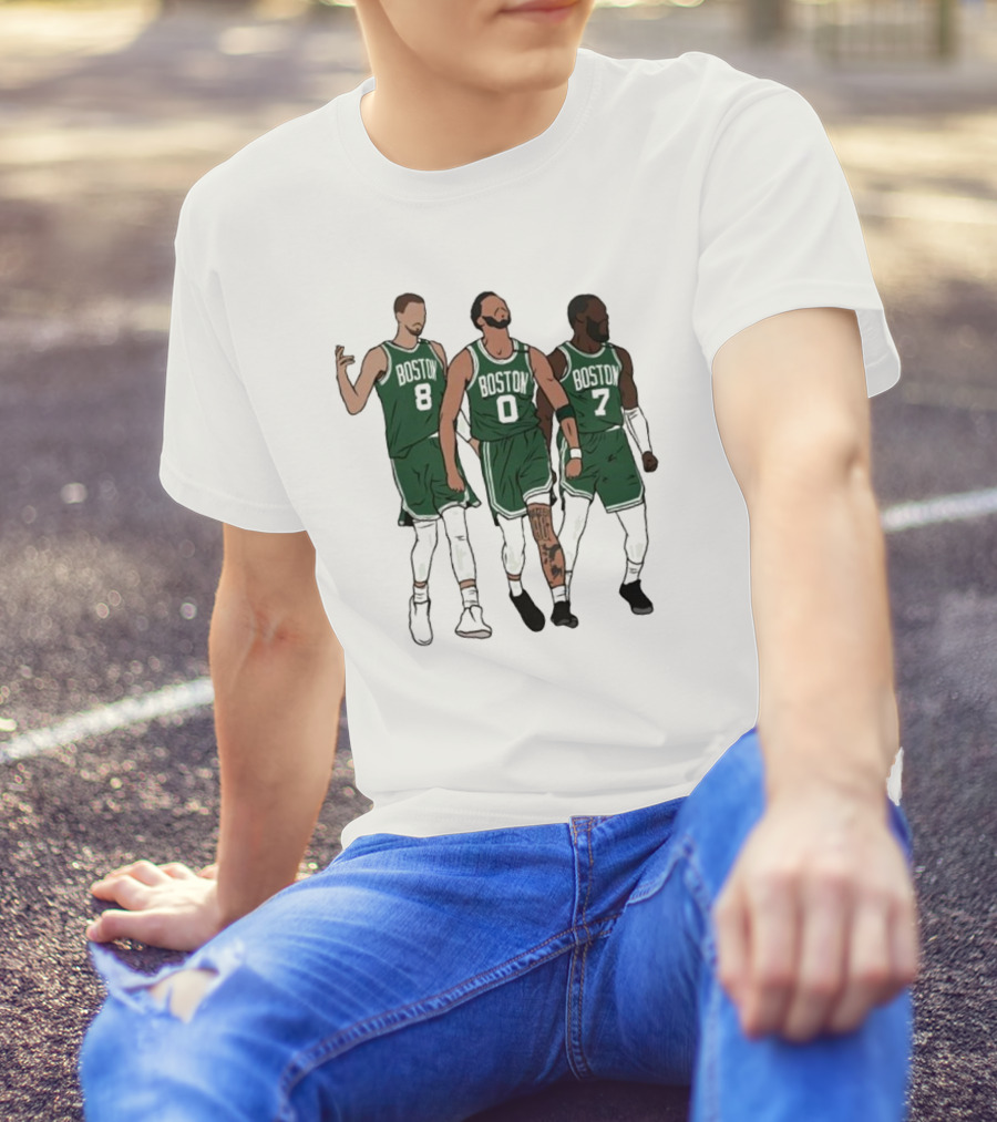 Bri Marie D Kristaps Porzingis Jayson Tatum Jaylen Brown Big 3 Boston Celtics T-Shirt