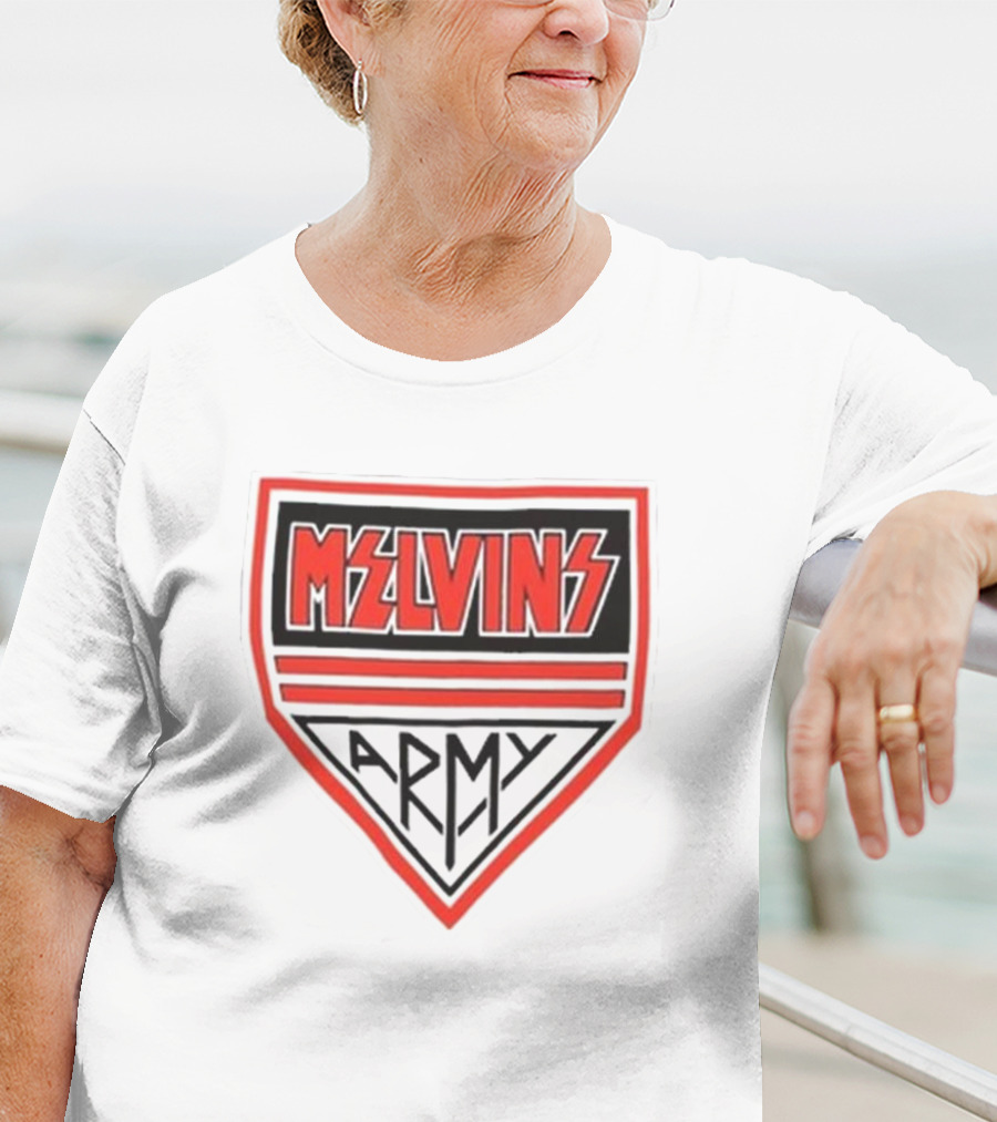 Melvins Army Emblem Red Black Badge T-Shirt