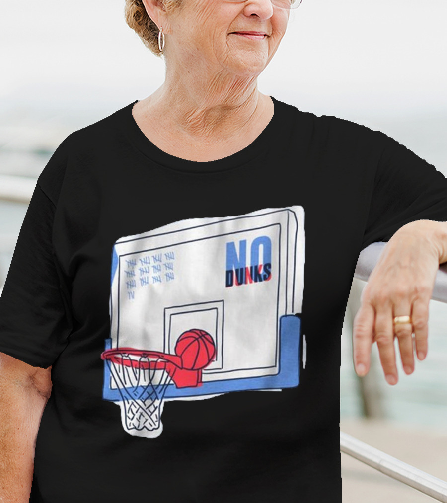No Dunks Basketball Backboard With Tally Marks And Ball Wedgie T-Shirt