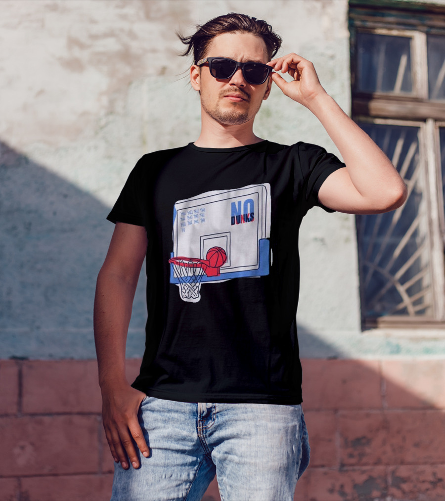 No Dunks Basketball Backboard With Tally Marks And Ball Wedgie T-Shirt