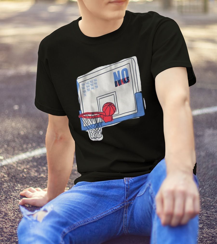 No Dunks Basketball Backboard With Tally Marks And Ball Wedgie T-Shirt