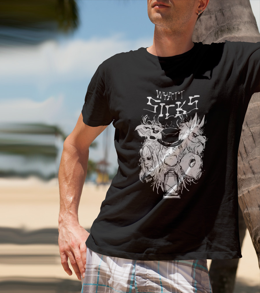 Wyatt Sicks Lantern And Masked Figures T-Shirt