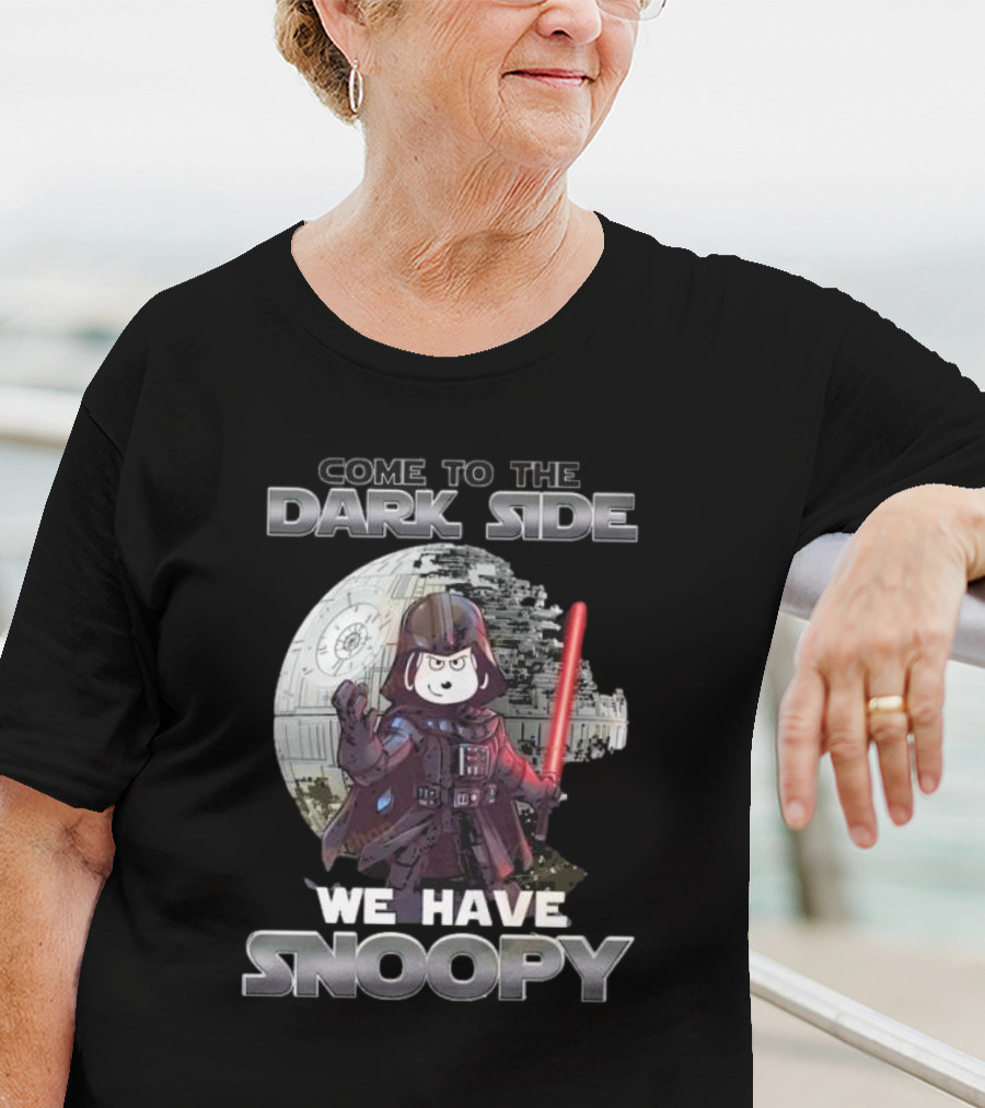 Come To The Dark Side We Have Snoopy Star Wars Death Star Darth Vader Peanuts Crossover T-Shirt