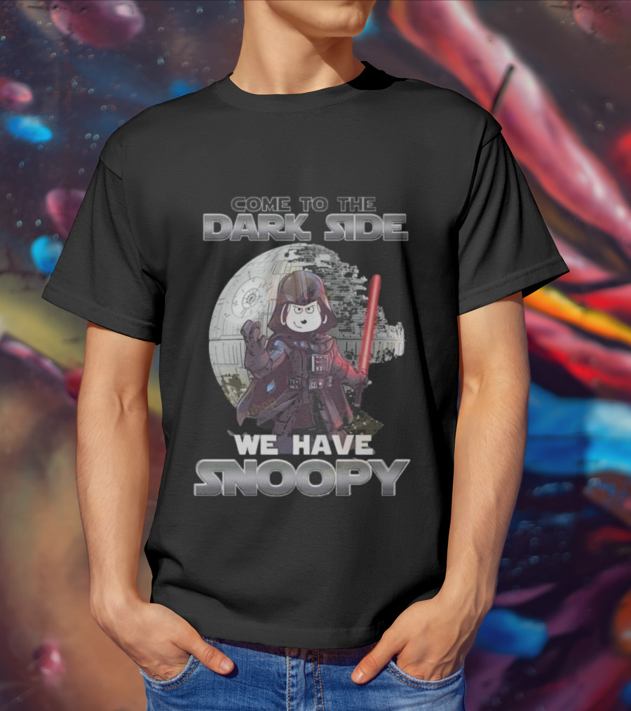 Come To The Dark Side We Have Snoopy Star Wars Death Star Darth Vader Peanuts Crossover T-Shirt