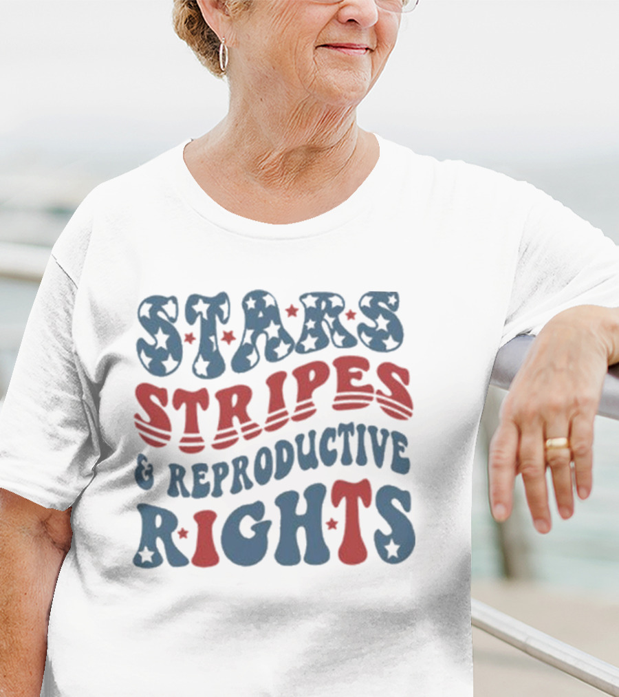 Stars Stripes Reproductive Rights American Freedom Message T-Shirt