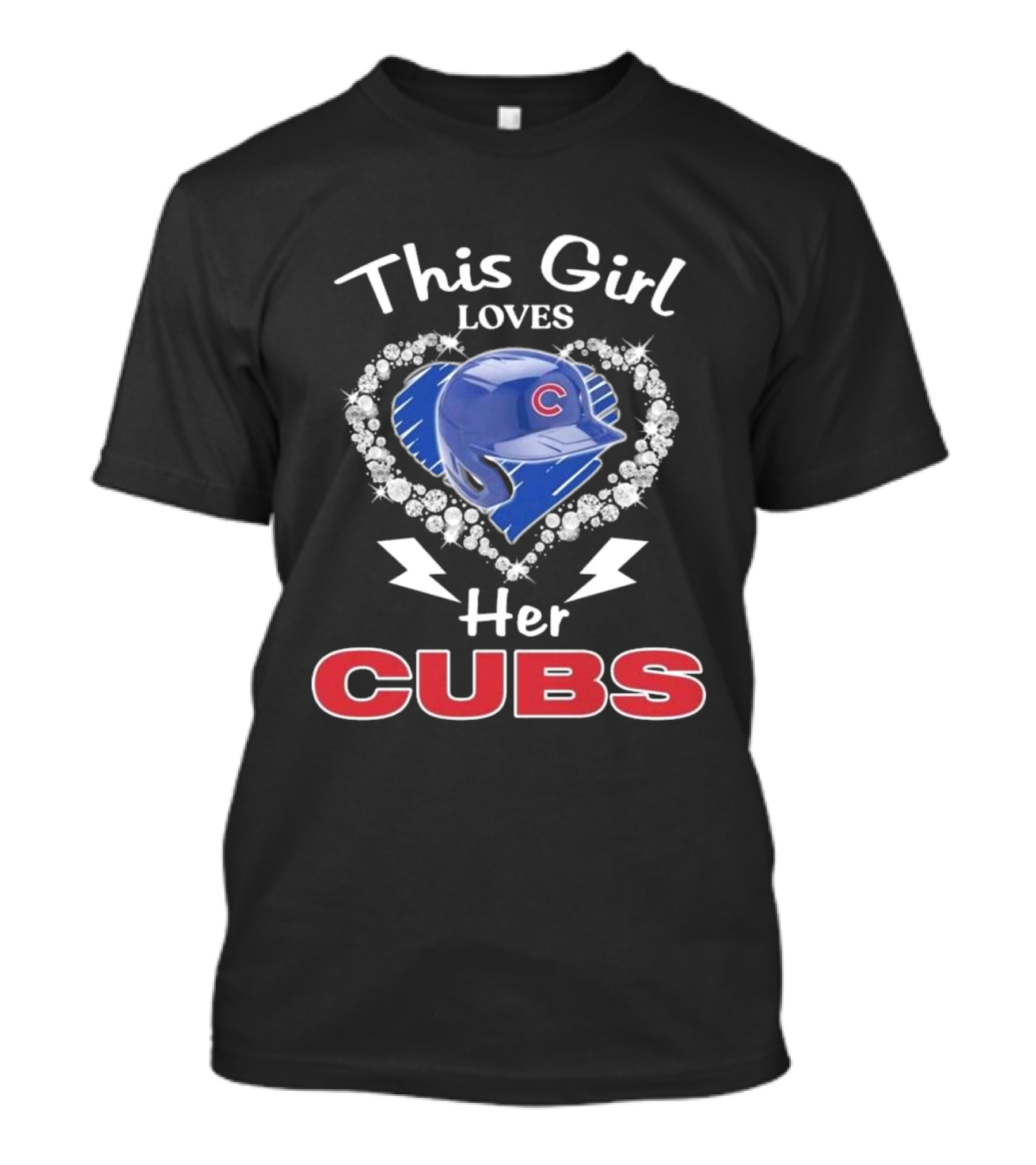 This Girl Loves Her Cubs With Heart And Helmet T-Shirt