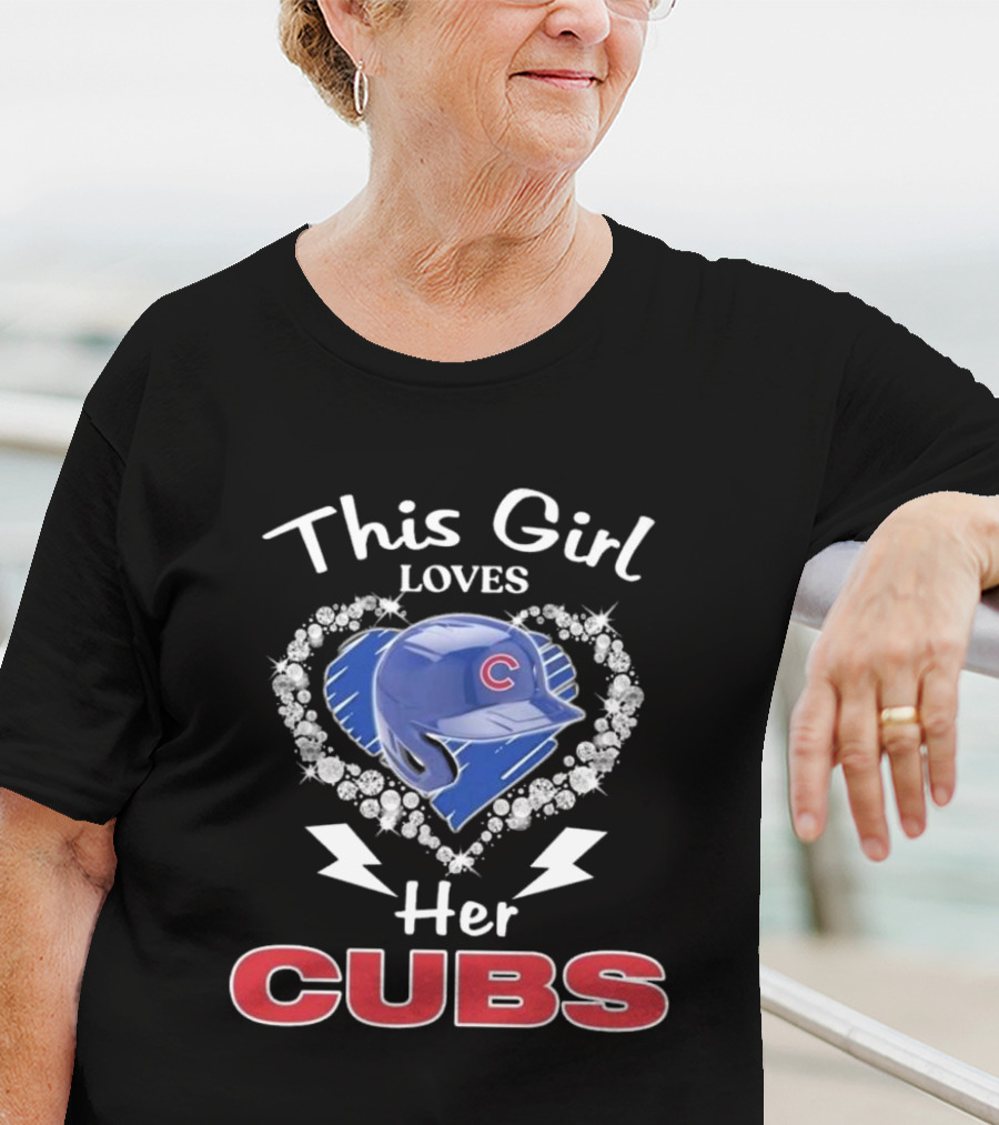 This Girl Loves Her Cubs With Heart And Helmet T-Shirt