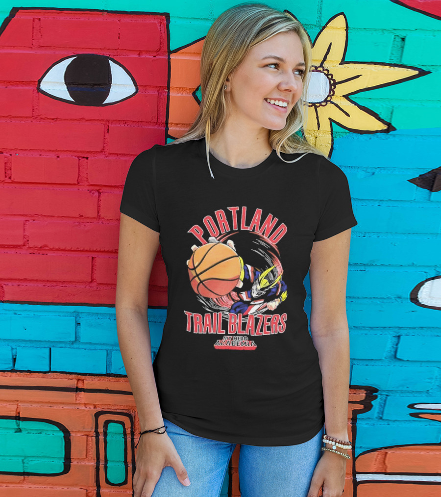 Portland Trail Blazers My Hero Academia All Might Basketball Smash T-Shirt