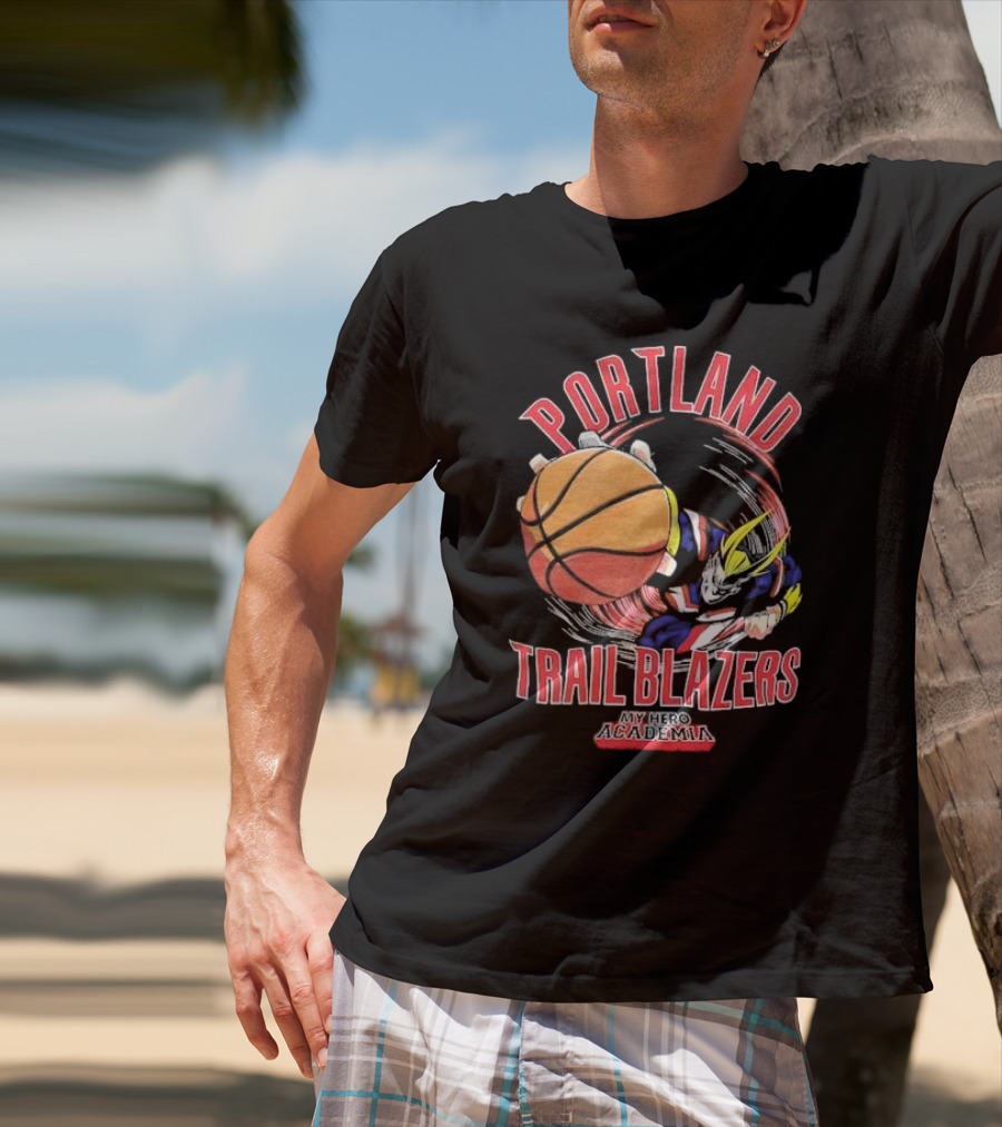 Portland Trail Blazers My Hero Academia All Might Basketball Smash T-Shirt