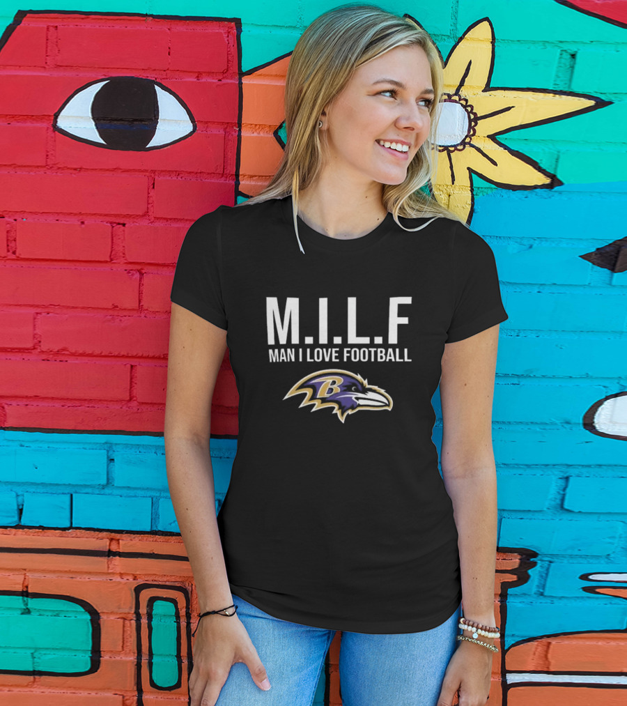 Baltimore Ravens M.I.L.F Man I Love Football Ravens T-Shirt
