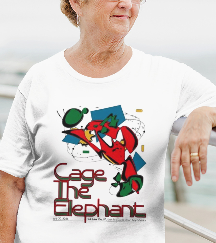 Cage The Elephant Salt Lake City Utah First Credit Union Amphitheatre June 20 Colorful Abstract T-Shirt