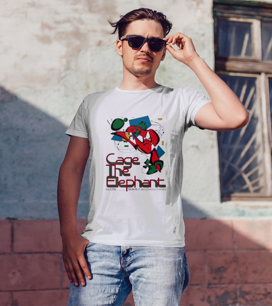 Cage The Elephant Salt Lake City Utah First Credit Union Amphitheatre June 20 Colorful Abstract T-Shirt