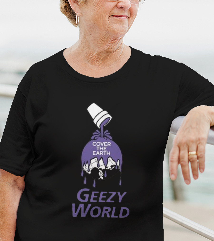 Cover The Earth Geezy World Purple Paint Cup T-Shirt
