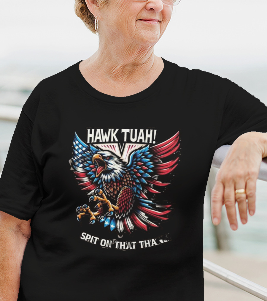 Hawk Tuah Eagles American Flag Spit On That Thang T-Shirt