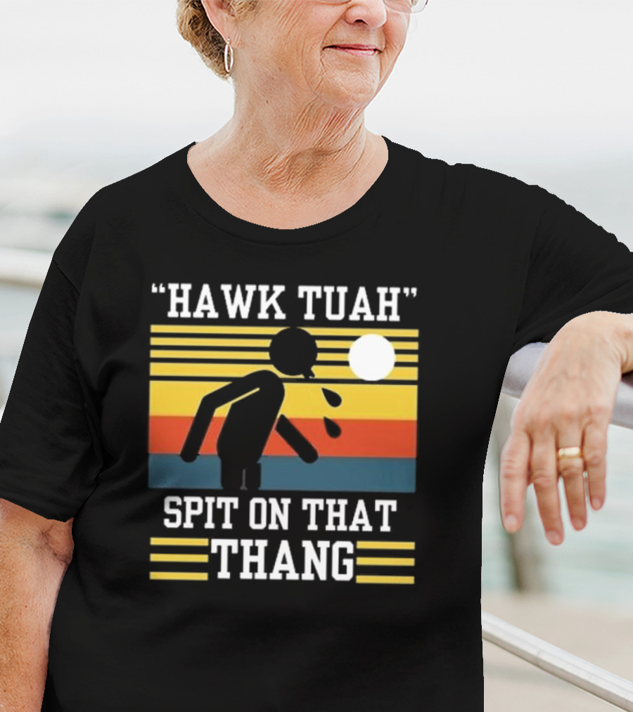 HAWK TUAH SPIT ON THAT THANG VINTAGE RETRO STRIPES T-Shirt