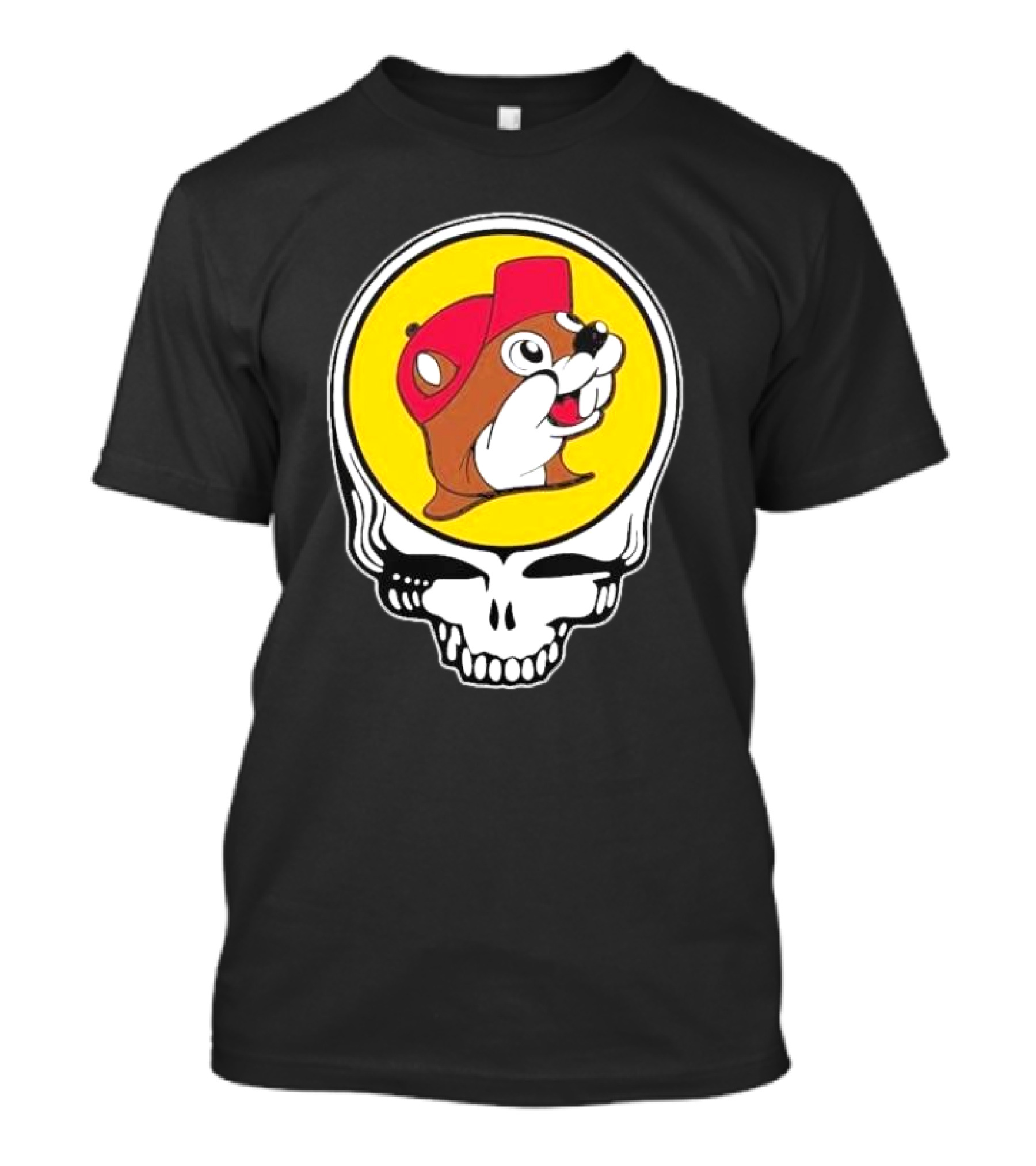 Buc-ee's Beaver In Grateful Dead Skull T-Shirt
