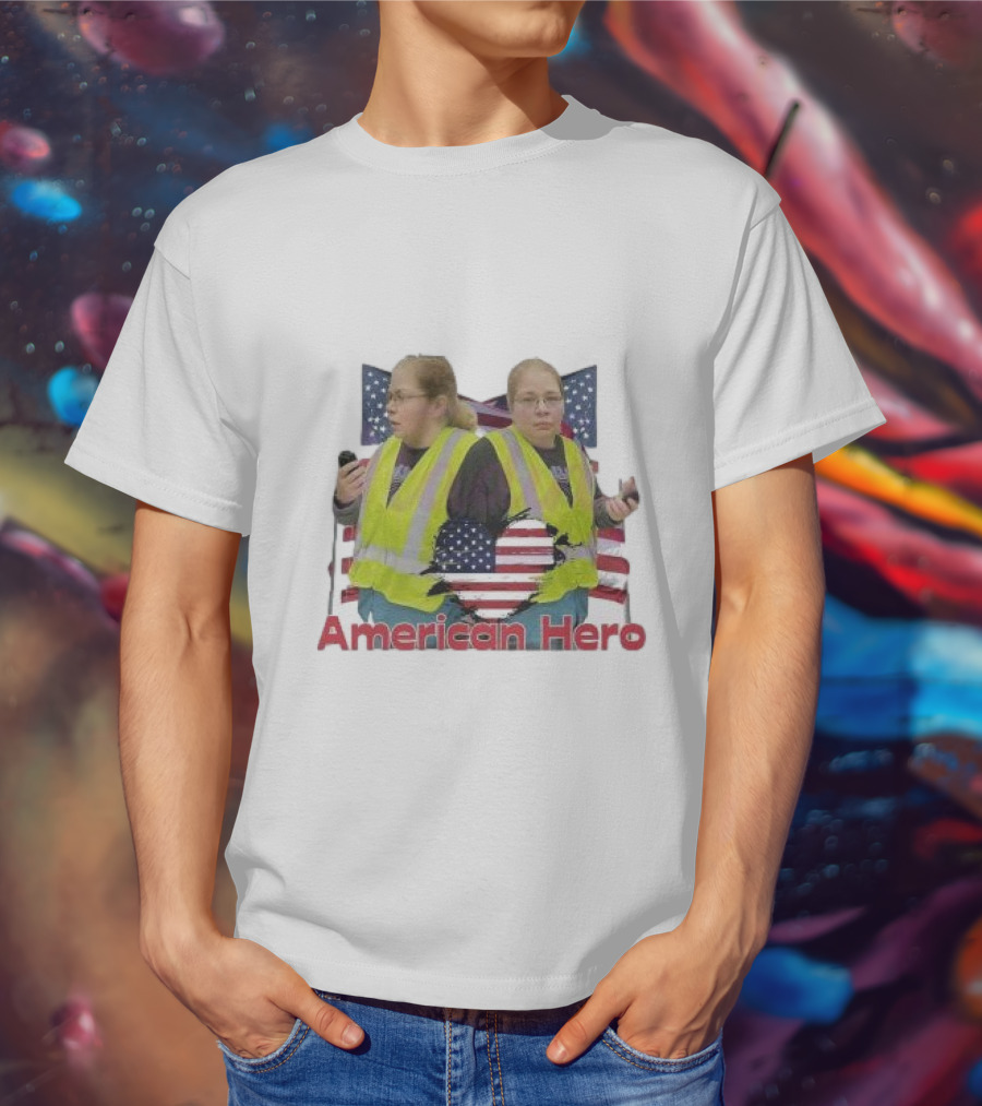 Gail Lewis American Hero Stars And Stripes Reflection T-Shirt
