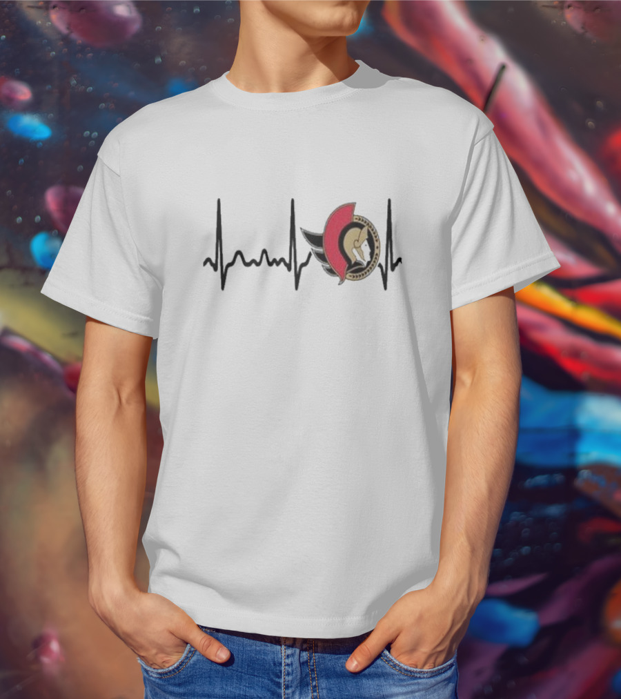 Ottawa Senators Heartbeat Hockey T-Shirt