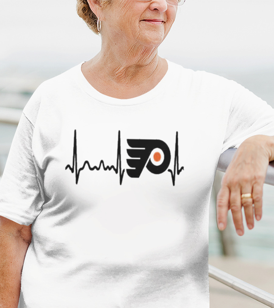 Philadelphia Flyers Heartbeat Logo Hockey T-Shirt