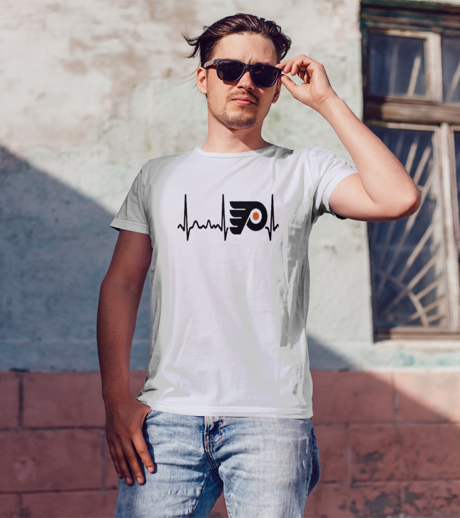 Philadelphia Flyers Heartbeat Logo Hockey T-Shirt