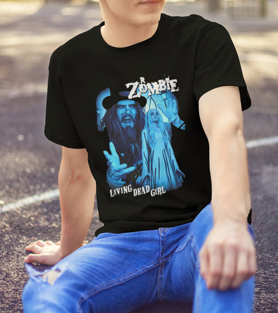 Rob Zombie Living Dead Girl Blue Gothic Horror T-Shirt