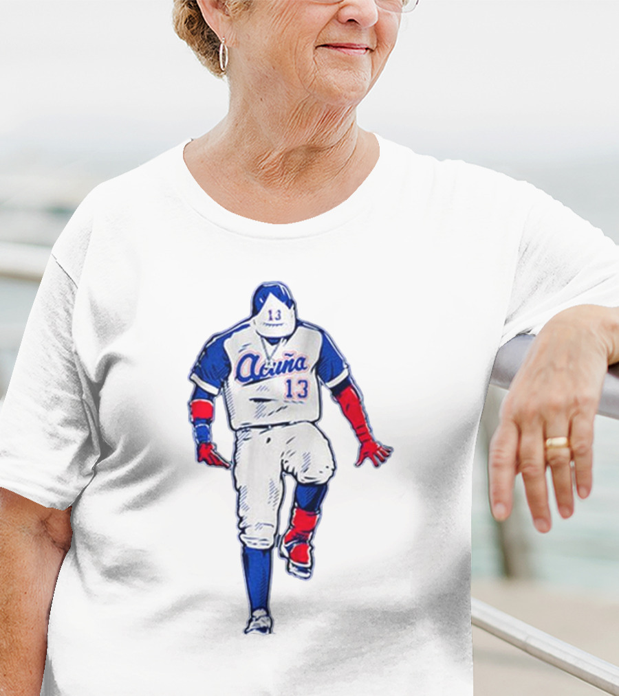 Ronald Acuña Jr. Number 13 Bold Pose Signature T-Shirt