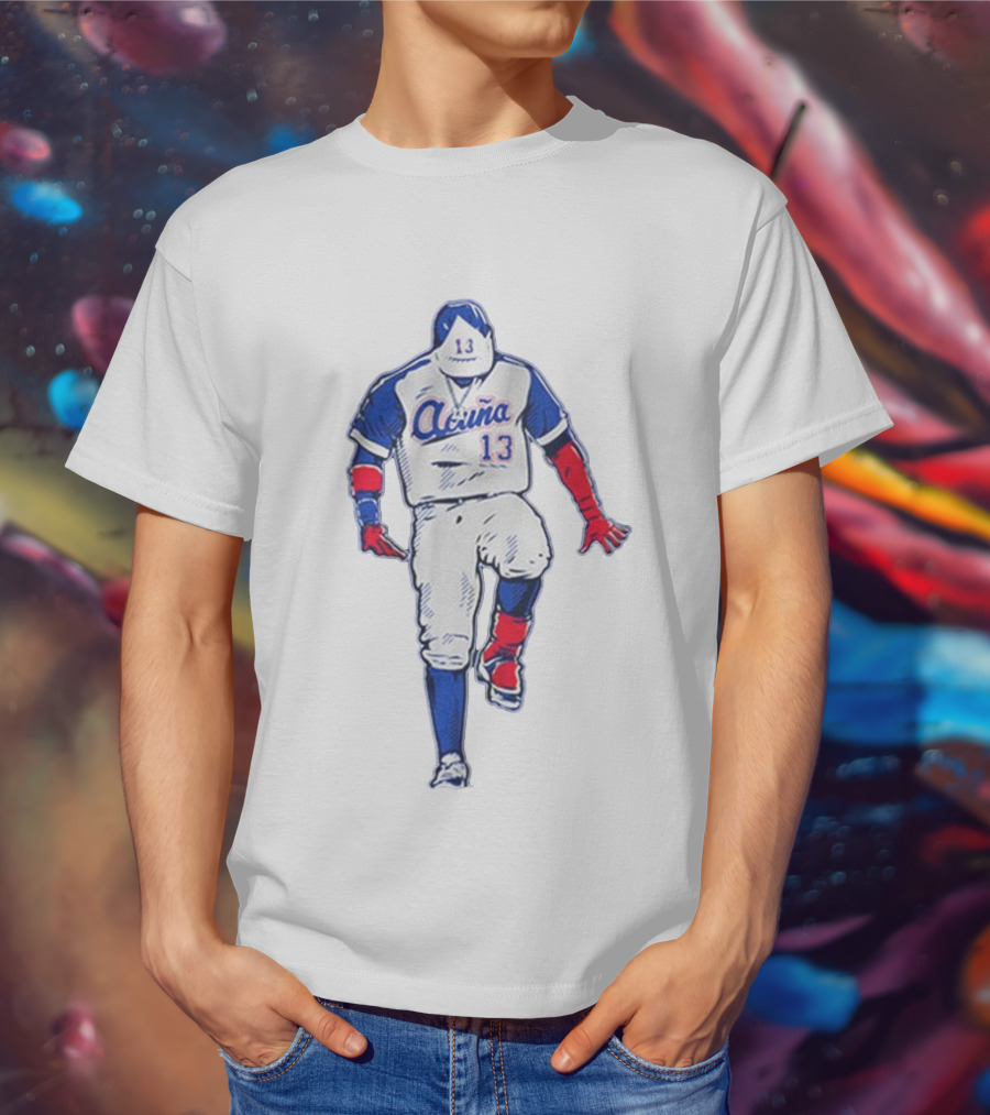 Ronald Acuña Jr. Number 13 Bold Pose Signature T-Shirt