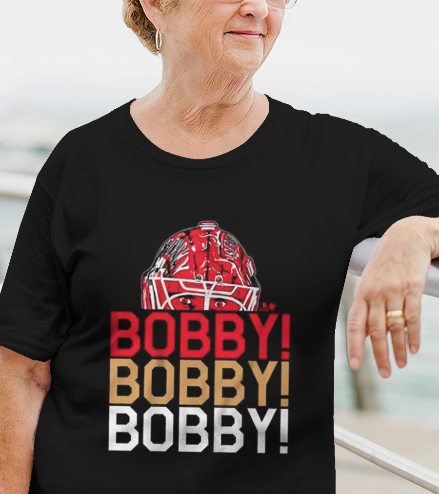 BOBBY BOBBY BOBBY Chant Featuring Sergei Bobrovsky Helmet T-Shirt