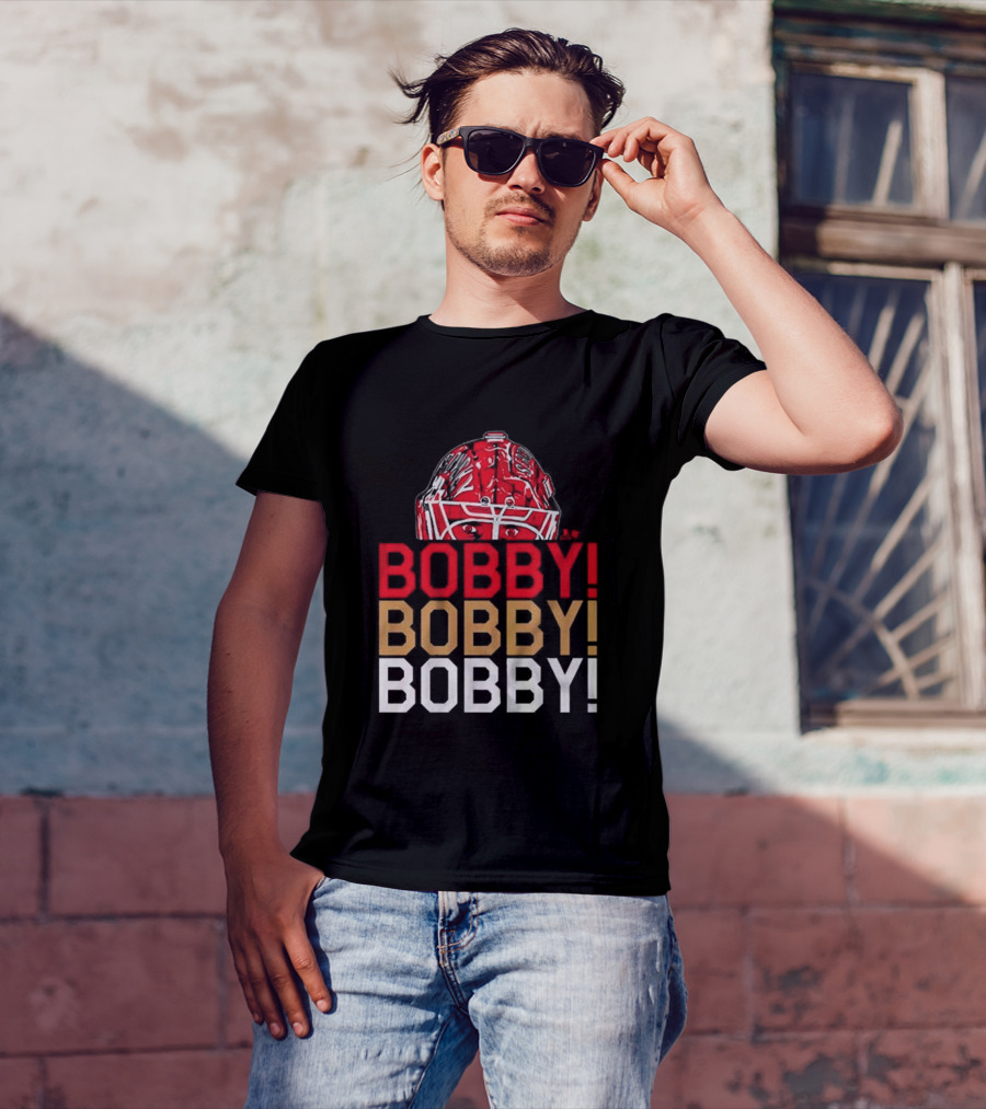BOBBY BOBBY BOBBY Chant Featuring Sergei Bobrovsky Helmet T-Shirt