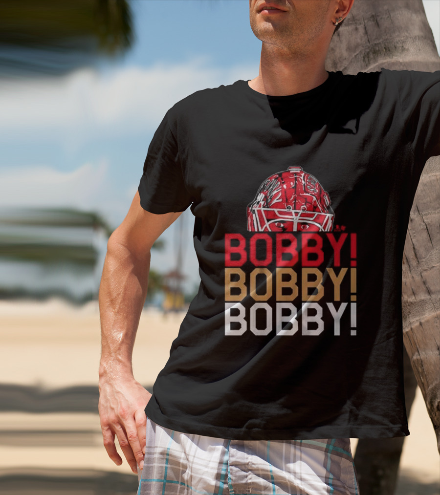 BOBBY BOBBY BOBBY Chant Featuring Sergei Bobrovsky Helmet T-Shirt