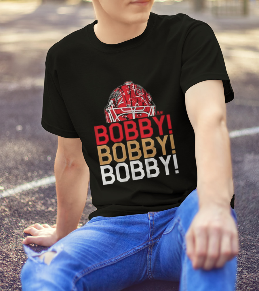 BOBBY BOBBY BOBBY Chant Featuring Sergei Bobrovsky Helmet T-Shirt