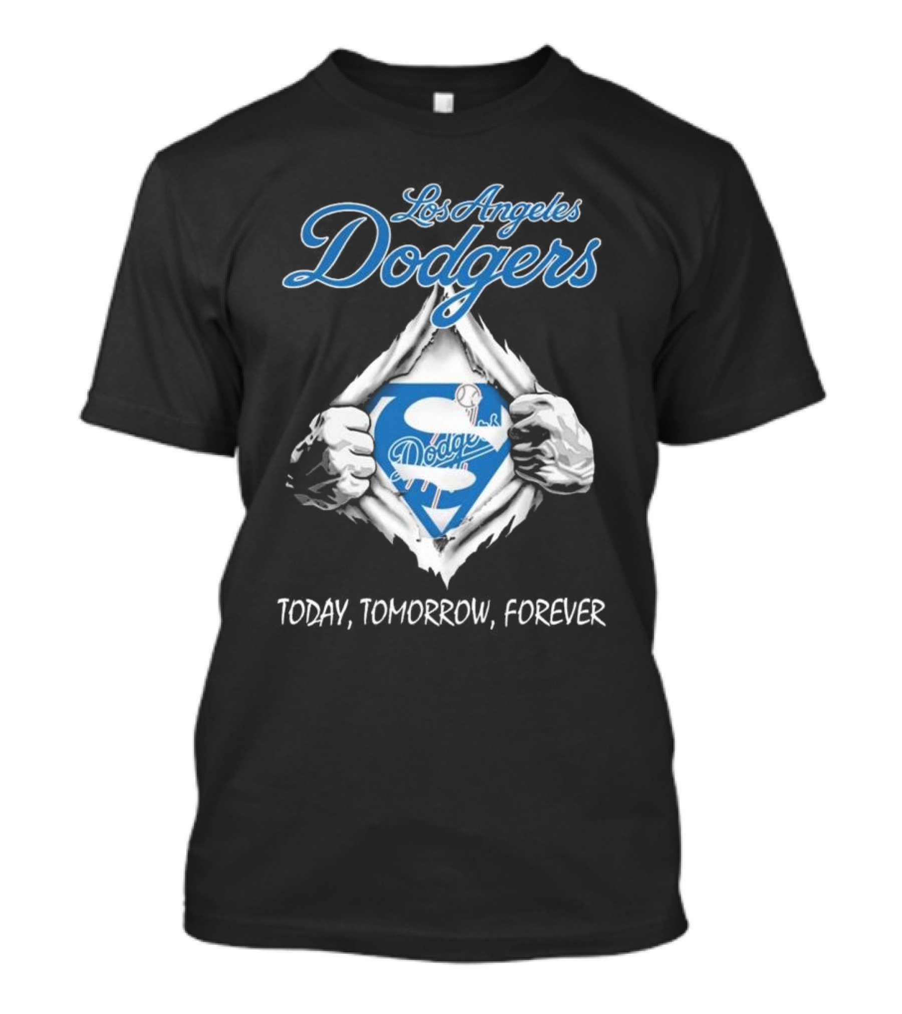 Los Angeles Dodgers Superhero Baseball Logo Today Tomorrow Forever T-Shirt