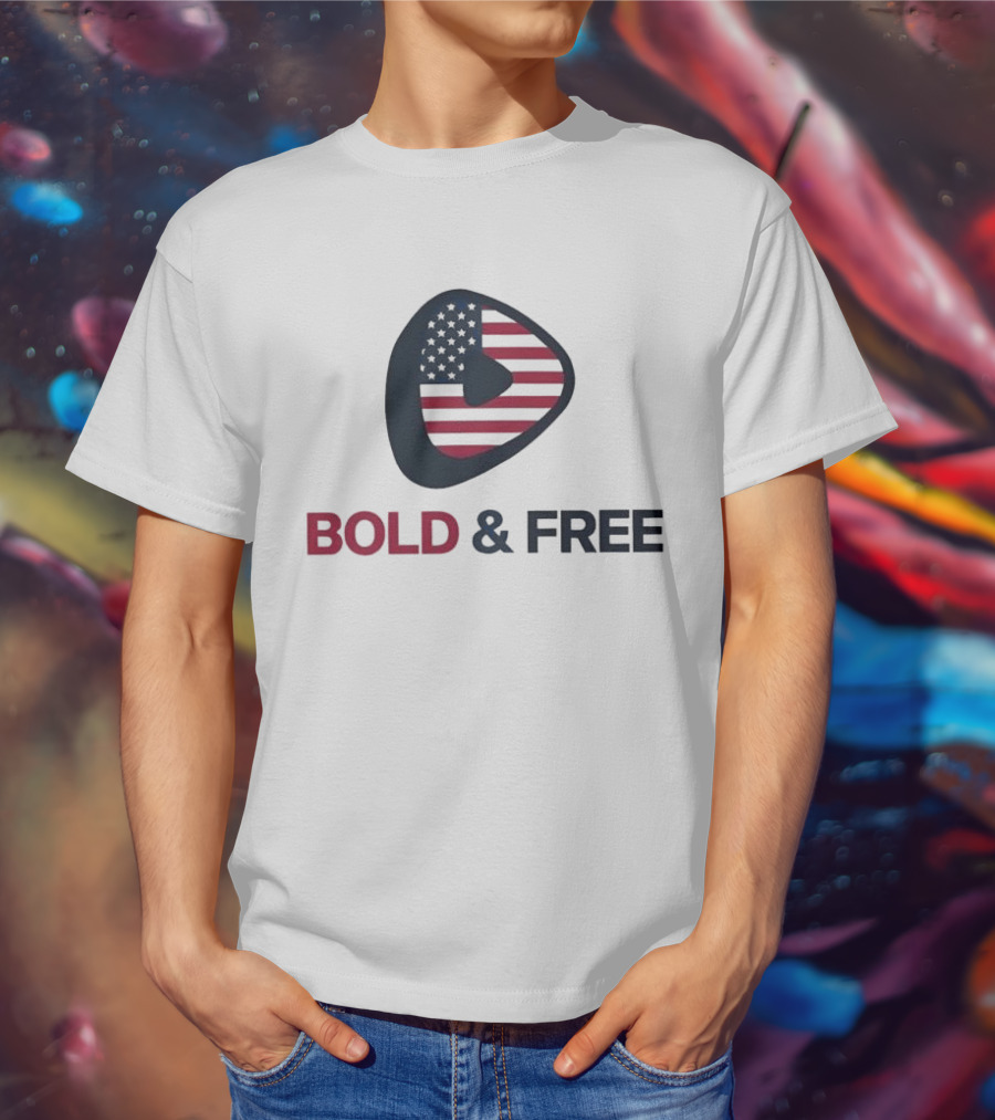 Bold And Free USA Rick Racela Flag T-Shirt
