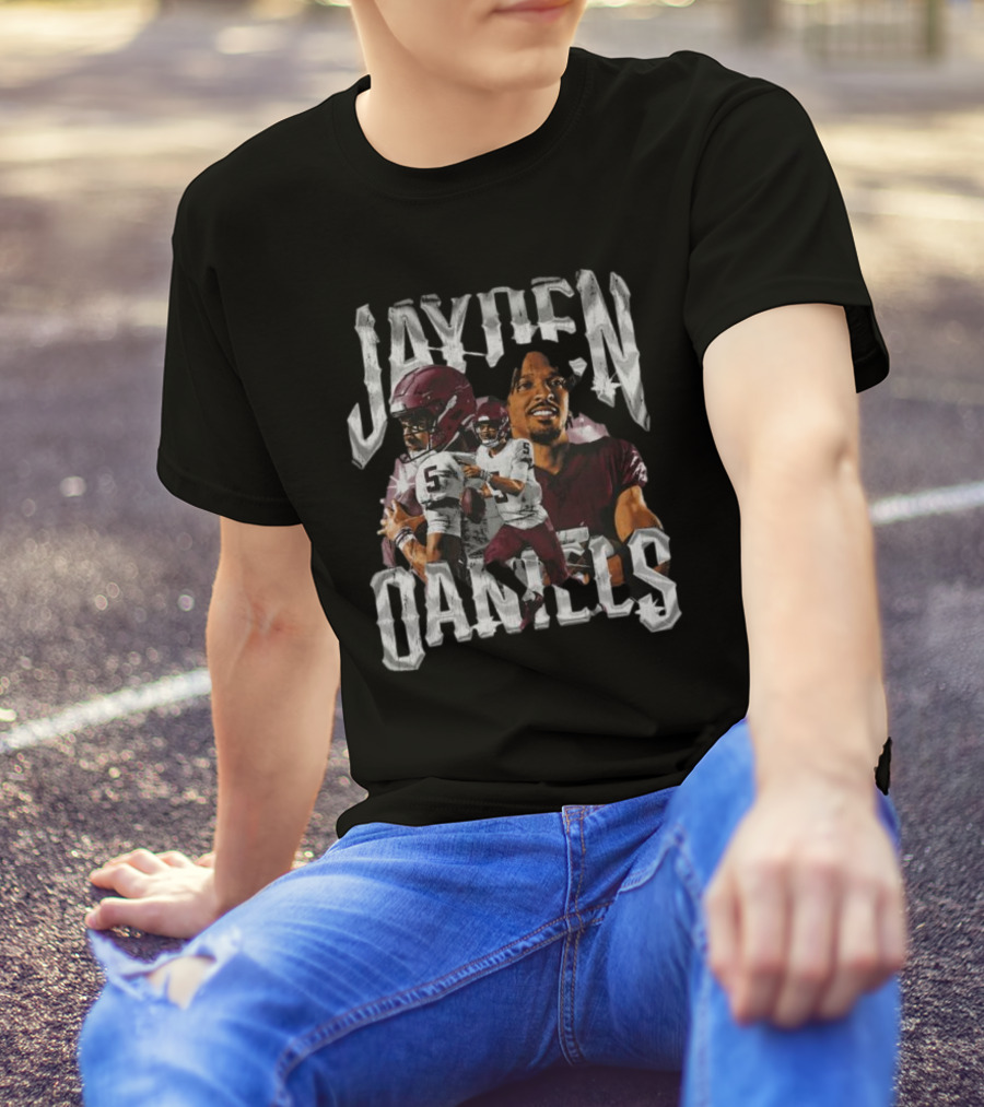 Jayden Daniels Football Action T-Shirt