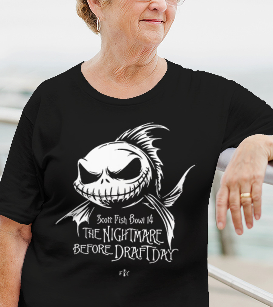 Scott Fish Bowl 14 The Nightmare Before Draft Day Jack Skellington Sketch T-Shirt
