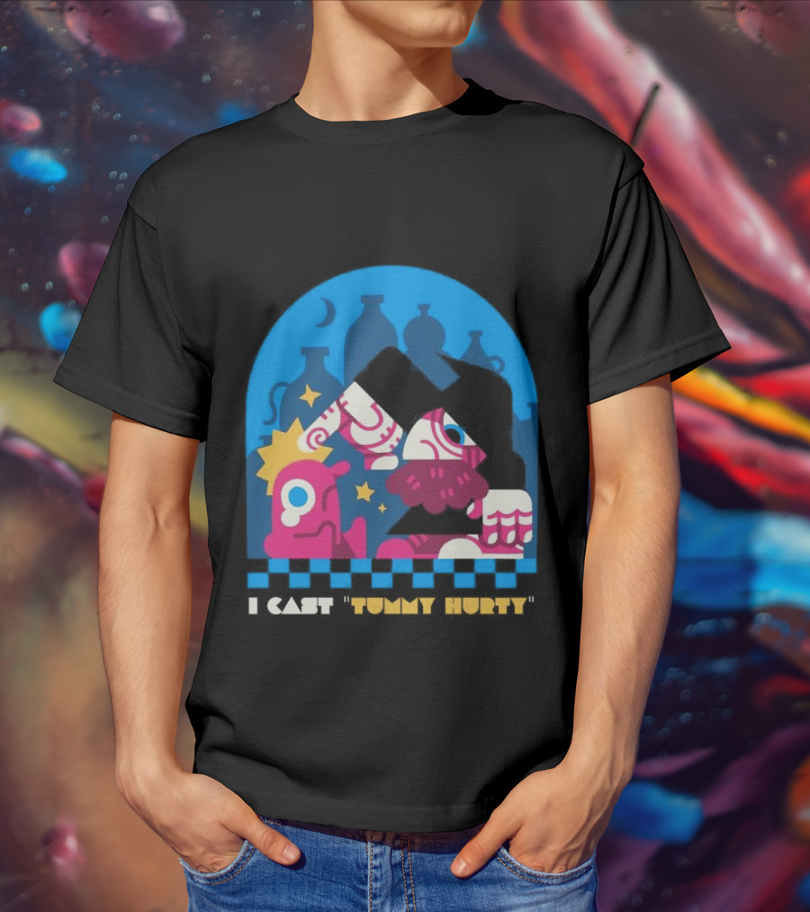 I Cast Tummy Hurty The Forbidden Spell Potion Bottles Stars T-Shirt