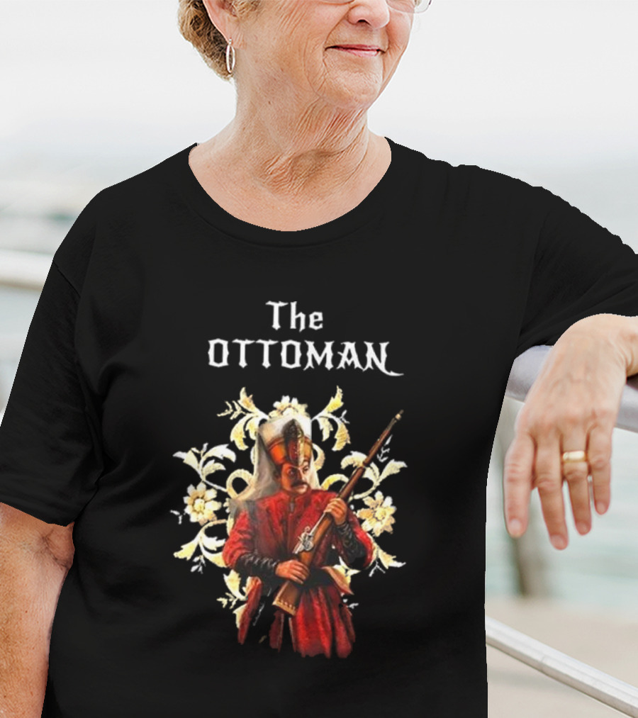 The Ottoman Sultan With Rifle And Floral Motif T-Shirt