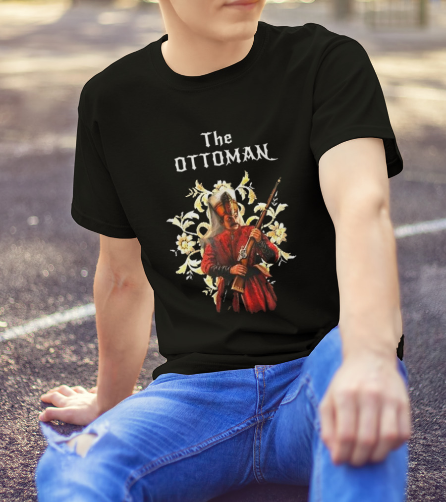The Ottoman Sultan With Rifle And Floral Motif T-Shirt