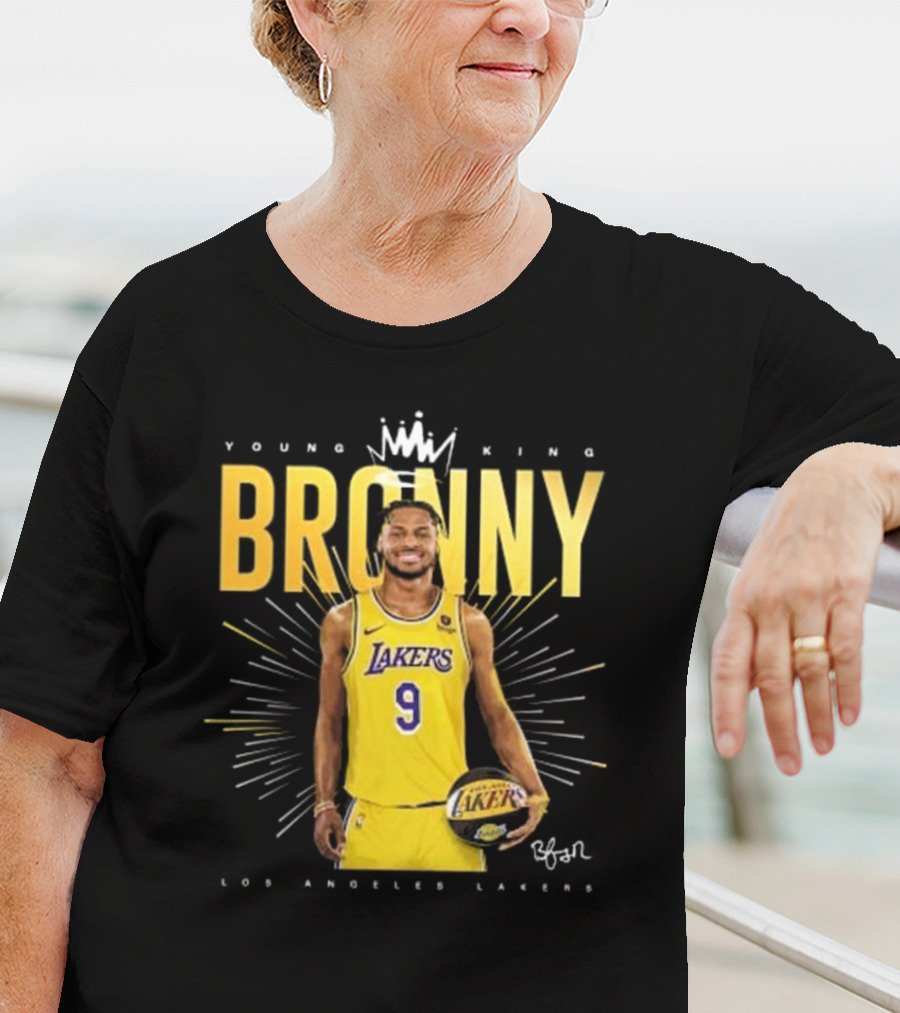 Young King Bronny James Los Angeles Lakers 9 Signature T-Shirt