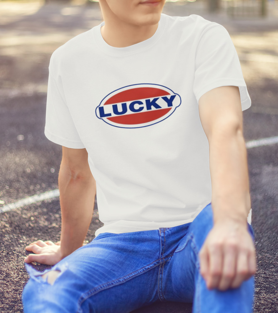 Halsey Wearing Lucky Red And Blue Oval T-Shirt