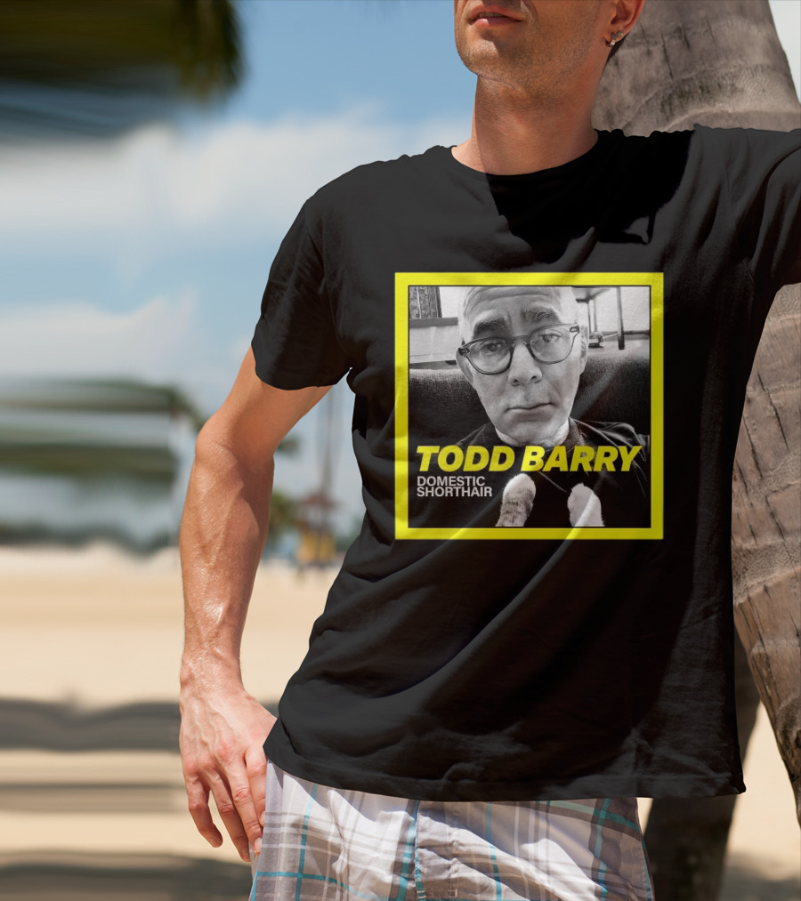 Todd Barry Domestic Shorthair Portrait With Cat Paws T-Shirt