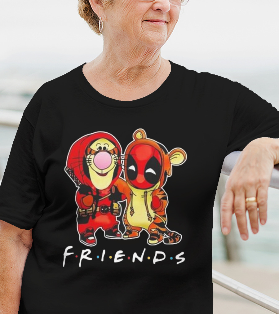 Friends Disney Winnie The Pooh Tigger And Deadpool T-Shirt