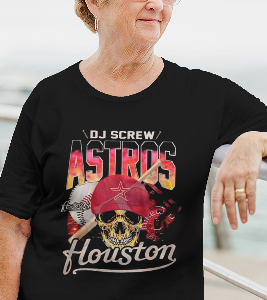 DJ Screw Astros Skull Baseball Houston T-Shirt
